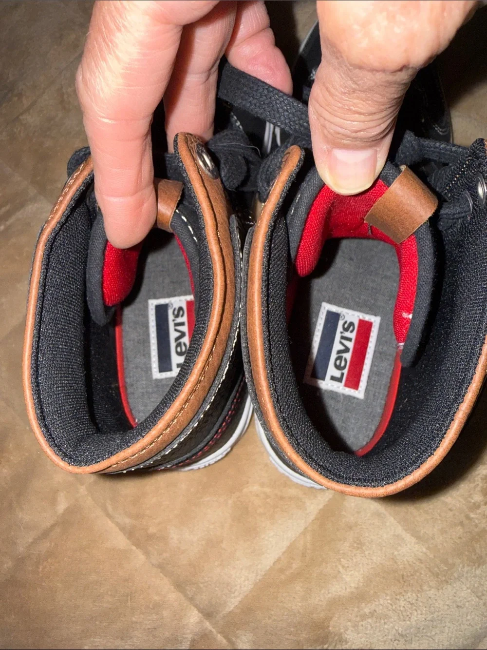 Levi's Black and Brown High-Top Sneakers